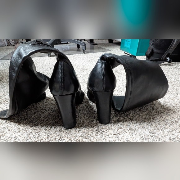 EUC Chloe Women's Knee Length Black Leather Boot 4" Heel， Sz 7.5 - Picture 6 of 15